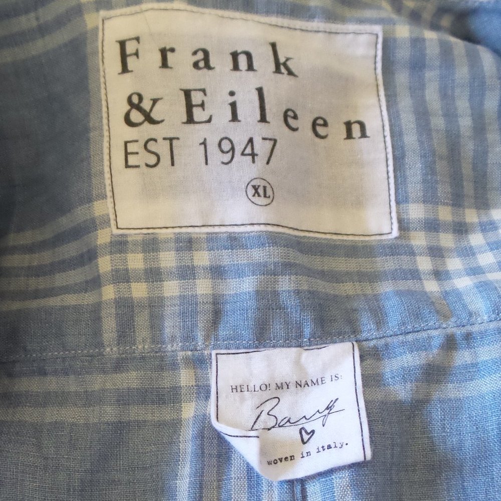 Frank&Eileen LInen Cotton Button Down shirt Size XL